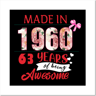 Flower Made In 1960 63 Years Of Being Awesome Posters and Art